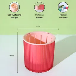 Ekhasa 4-Pcs Red & Green 4 Pieces  Self Watering Planters image 2
