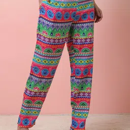 Sangria Tribal Printed Cotton Sleeveless Kurta With Trouser image 3