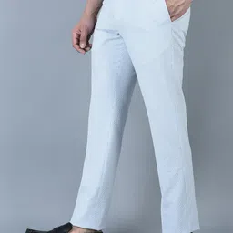 CANOE Men Striped Cotton Tailored Fit Chinos Trousers image 3