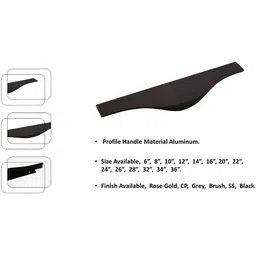 Rab Black 2 Pieces Matte Finish Aluminium Cabinet/Drawer Handles image 2