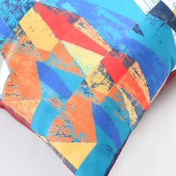 BIGGER FISH Blue & Orange 5Pcs Abstract Velvet Square Cushion Covers image 3