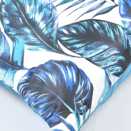 BIGGER FISH Blue & White 5 Pieces Printed Velvet Square Cushion Covers image 3