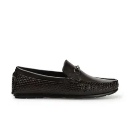 Carlton London Men Textured Lightweight Horsebit Loafers image 4