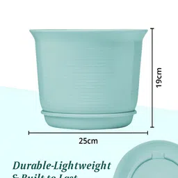 Kuber Industries Blue 3 Pieces Flower Pot Planters With Tray image 5