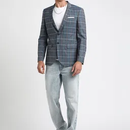 THE BEAR HOUSE  Checked Tailored Fit Single-Breasted Casual Blazer image 5