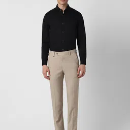 Van Heusen Men Slim Fit Mid-Rise Checked Trousers image 5