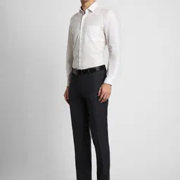 Peter England Elite Men Checked Slim Fit Formal Trouser image 4