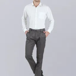 VEI SASTRE Men Mid-Rise plain Smart Slim Fit Formal Trousers image 4