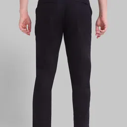 Parx Men Black Tapered Fit Solid Trousers image 4