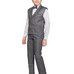 BAESD Boys Checked Single-Breasted 3-Piece Suit image 5