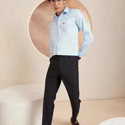 DENNISON Men Checked Smart Tapered Fit Easy Wash Formal Trouser image 3