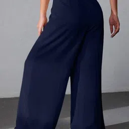 BROADSTAR Women Smart High-Rise Easy Wash Parallel Trousers image 4