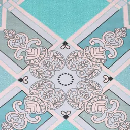 Aura Sea Green And Grey Geometric Printed 144 TC Queen Bedsheet Set 2.29 m x 2.54 m image 2