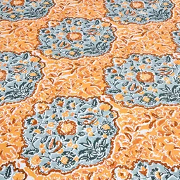 FABROLI Orange Cotton 300 TC King Bedsheet with 2 Pillow Covers image 2