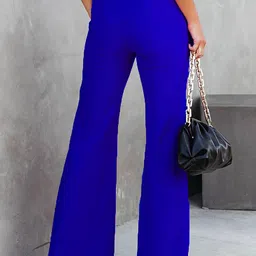 LULU & SKY Women Flared High-Rise Bootcut Trousers image 3