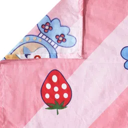 Arrabi Pink & Blue Cartoon Characters 130 TC King Bedsheet with 1 Pillow Covers image 4