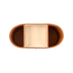 ICHKAN Cream Coloured & Brown Textured Office Table Organiser image 2