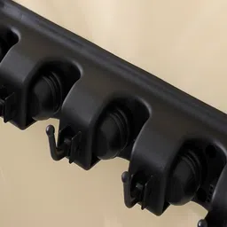 Kuber Industries Black Wall Mounted Mop & Broom Holder image 3