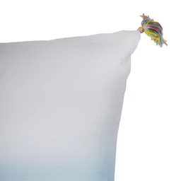 ZEBA White & Blue Colourblocked Rectangle Cushion Cover image 4