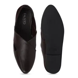 FAUSTO Men Brown PU Slip-On Sneakers image 4