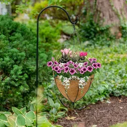 Garden Deco 6 Pieces Brown & Green Coco Coir Basket Hanging Planters with Metal Chain image 4