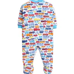 EIO Infants Pack of 3 Printed Pure Cotton Sleepsuits image 3