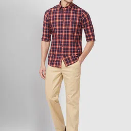 ColorPlus Men Mid Rise Tailored Fit Plain Regular Trousers image 2