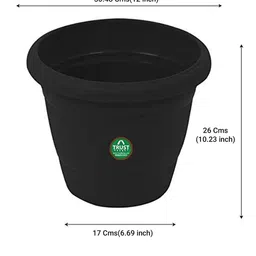 TrustBasket 12-Pcs Black UV Treated Round Planters image 2