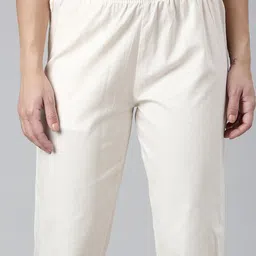 Go Colors Women Solid Relaxed Loose Fit Mid-Rise Regular Trousers image 5