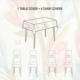 HOUSE OF QUIRK Black Mustard 5Pieces Abstract Chloride Waterproof Table Covers image 5