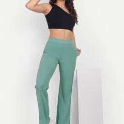 Next One Women Relaxed Flared Bootcut High-Rise Easy Wash Trousers image 2