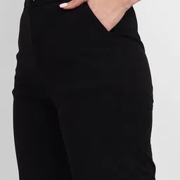 Next One Women Black Smart Loose Fit High-Rise Easy Wash Trousers image 2
