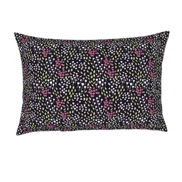 SPACES Black & Violet Anti Bacterial Pure Cotton 144 TC Queen Bedsheet & 2 Pillow Covers image 5