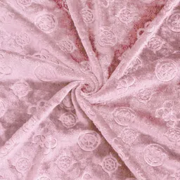 FABINALIV Pink Geometric 300 TC Woollen Embossed King Size Bedsheet & 2 Pillow Covers image 2