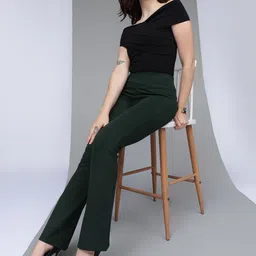 Xpose Women Comfort High-Rise Flared Trousers-image-89