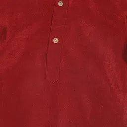 VASTRAMAY Boys Maroon & Gold-Toned Kurta With Dhoti Pants image 5