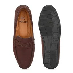 Prolific Men Brown Solid Loafers image 3