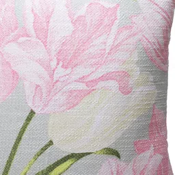 Soumya Pink & Grey Set of 2 Floral Square Cushion Covers image 5