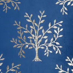 HOSTA HOMES Blue & Gold Set of 2 Ethnic Motifs Velvet Square Cushion Covers image 3