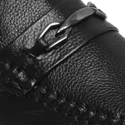 Zoom Shoes Men Textured Waterproof Lining Memory Foam Leather Horsebit Loafers image 4