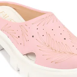 FAUSTO Women Textured Round Toe Lightweight Mule Sneakers image 4