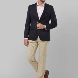 Raymond Men Blue Solid Single Breasted Slim-Fit Blazer image 3