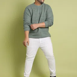 Instafab Plus Self Design Cable Knit Woollen Pullover image 5