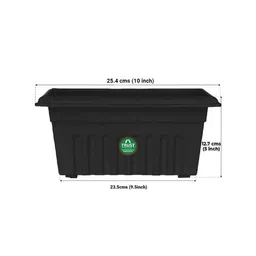 TRUSTBASKET 12-Pcs Black Rectangular Planters image 2