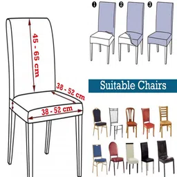 HOKIPO Blue 2 Pieces Printed Stretchable Chair Covers image 5