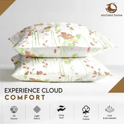 Enchant Home Red 210 TC Queen Bedsheet with 2 Pillow Covers image 2