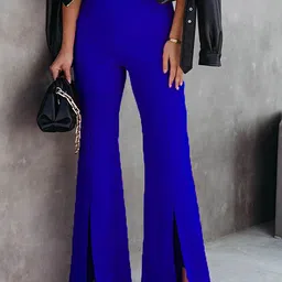 LULU & SKY Women Flared High-Rise Bootcut Trousers image 5