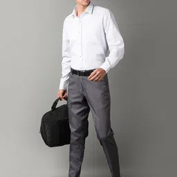 J White by Vmart Men Mid-Rise Regular Fit Textured Formal Trousers image 5