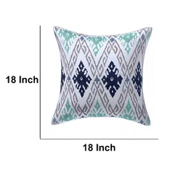 Texstylers Blue & White 2 Pcs Printed Cotton Square Cushion Covers image 4