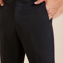 DENNISON Men Checked Smart Tapered Fit Easy Wash Formal Trouser image 2